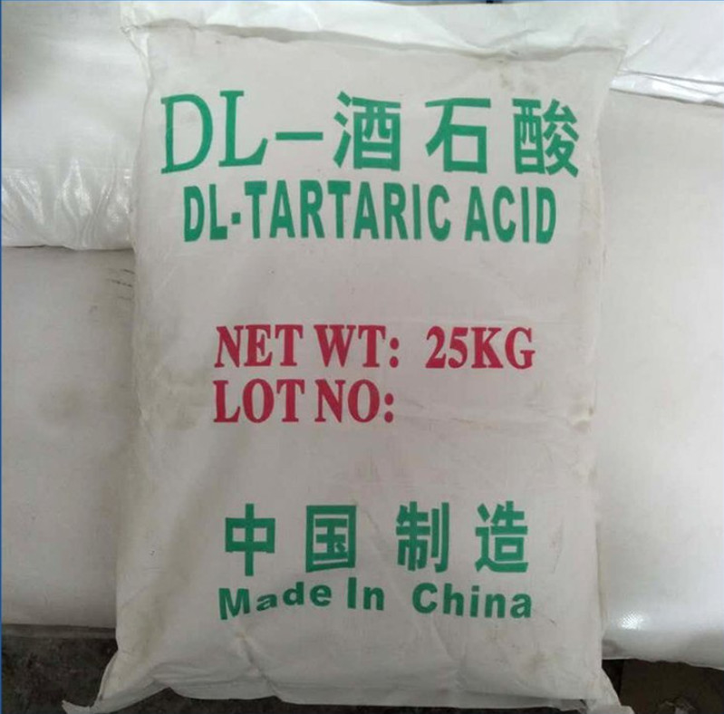 Food Additives Colorless Translucent Crystal DL-Tartaric Acid CAS 133-37-9
